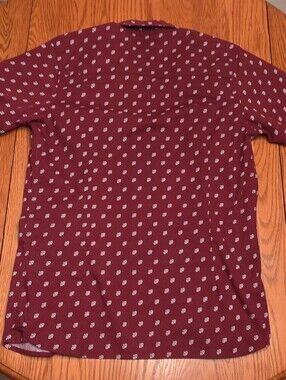 American Breed Men's L Red/White/Black Geometric SS Point Collar Cotton/Spandex
